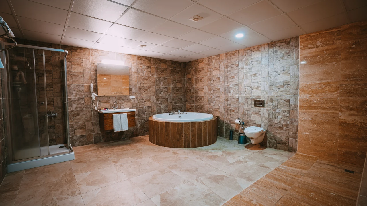 Bathroom with a jetted tub