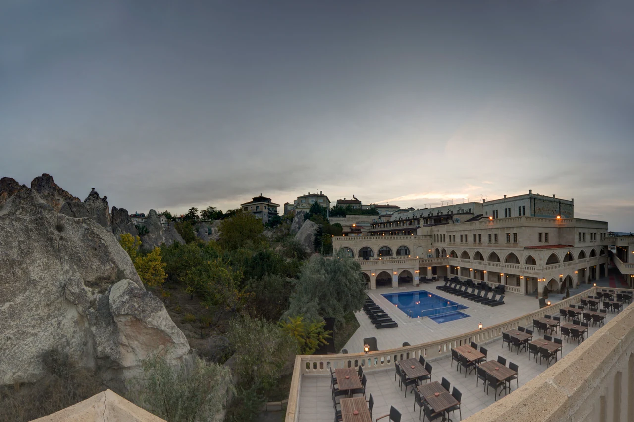 Stone courtyard and terraces